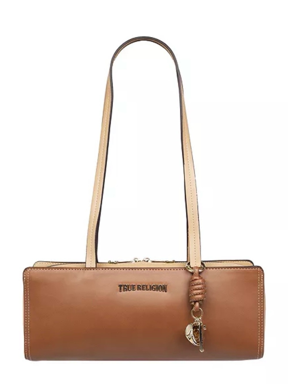 True Religion East/West Modern Satchel Black Gold Hardware